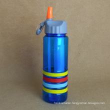 Plastic Water Bottle, PC Bottle with Straw